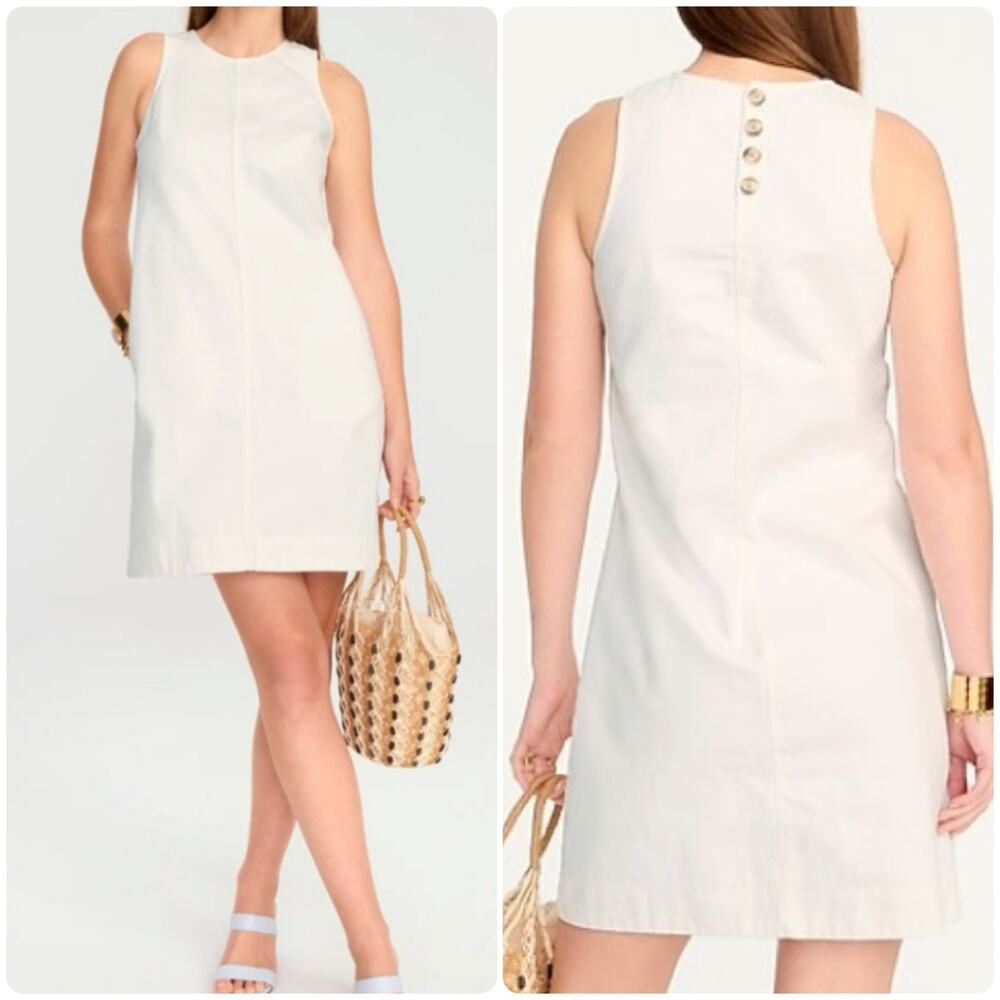 J.Crew Denim Shift Dress in White